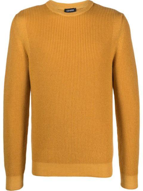 purl-knit virgin-wool jumper by CENERE GB