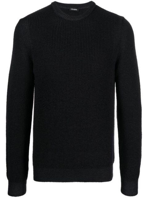 purl-knit wool jumper by CENERE GB