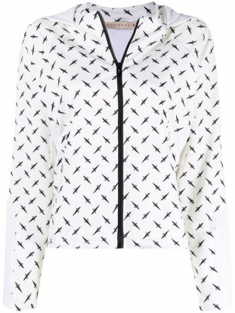 logo-print hoodied jacket by CESARE PACIOTTI