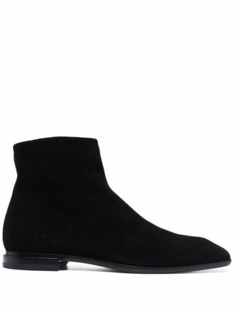 square-toe suede ankle-boots by CESARE PACIOTTI