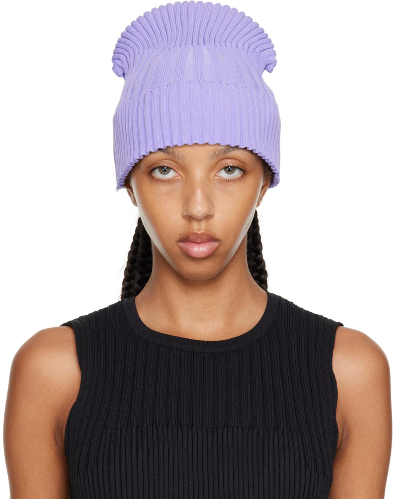 Purple Fluted Beanie by CFCL