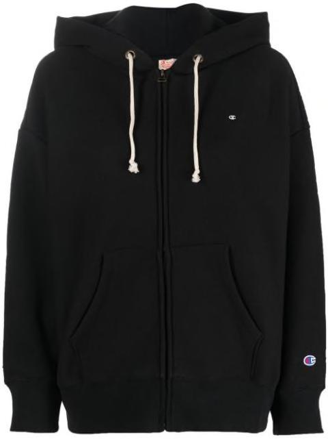 embroidered-logo zip-up hoodie by CHAMPION