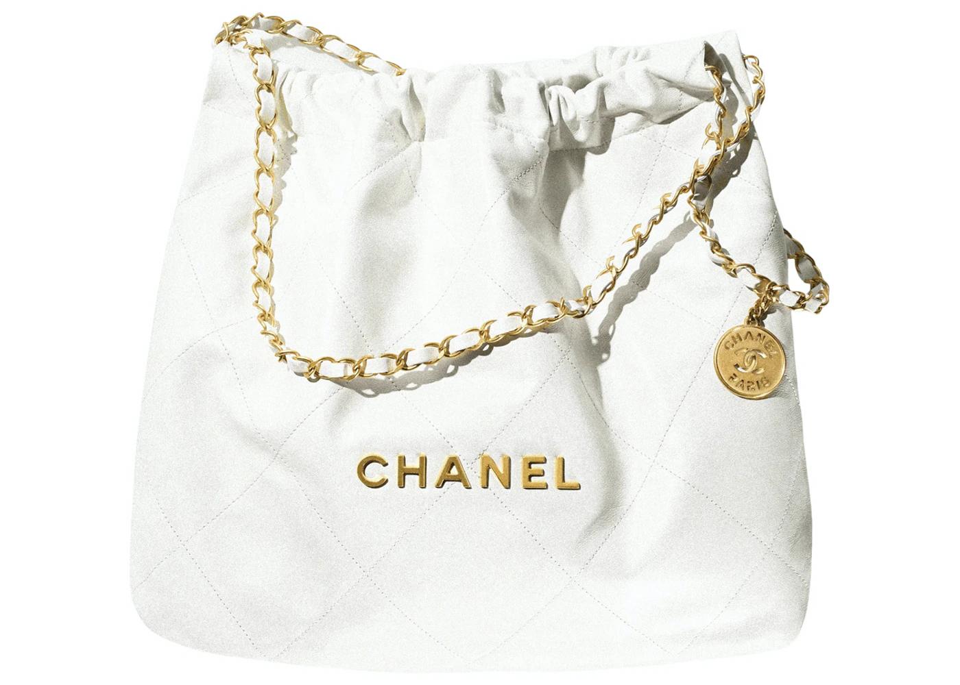 22 Handbag 22S Calfskin White/Gold Logo by CHANEL