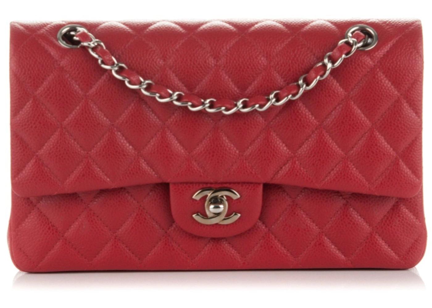 Classic Double Flap Quilted Medium Red by CHANEL