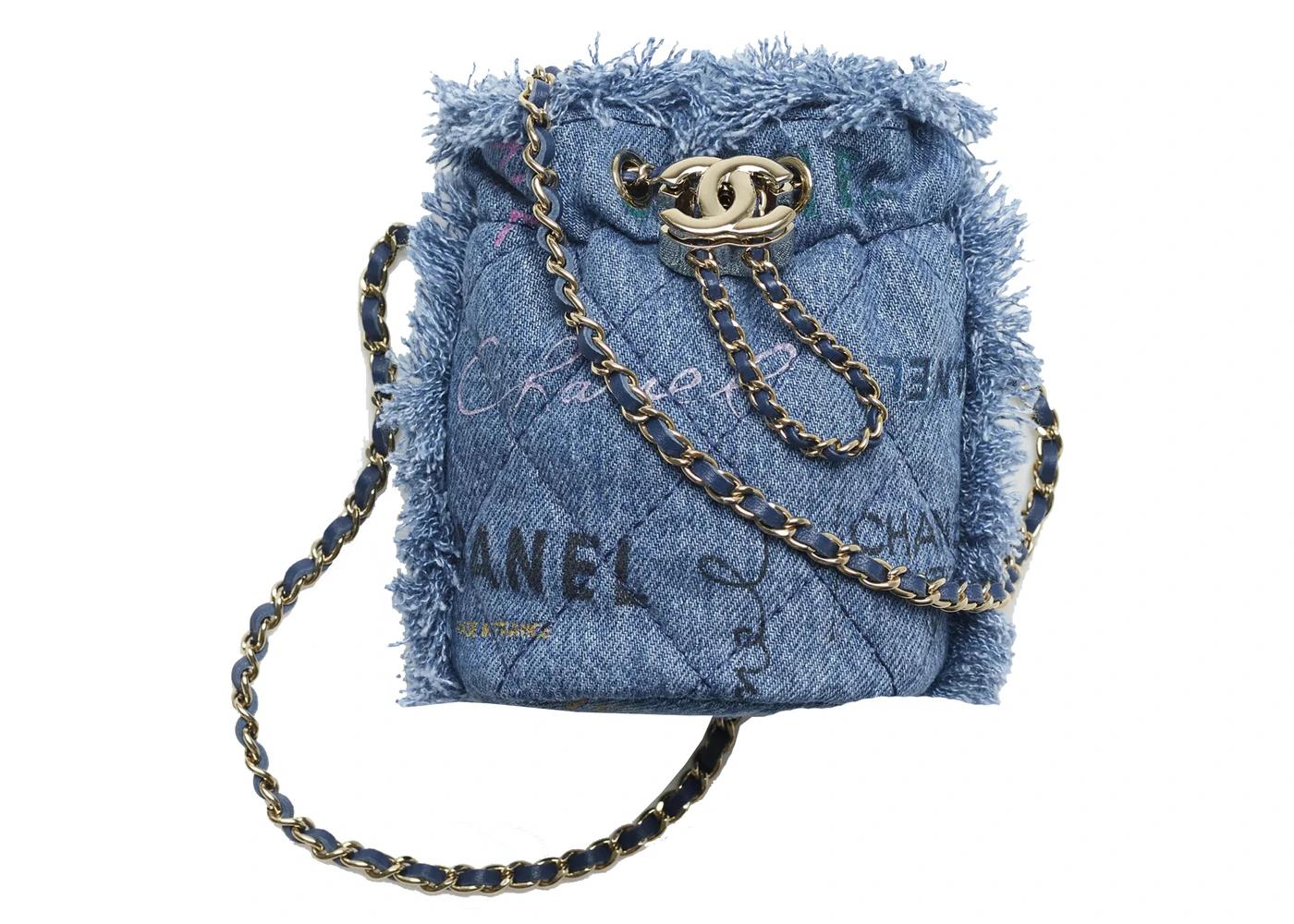 Mini Bucket With Chain Blue/Multicolor by CHANEL