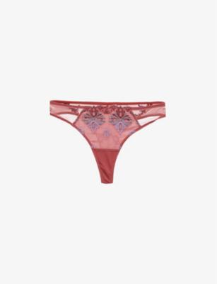 Champs Elysées floral-embroidered mid-rise stretch-woven briefs by CHANTELLE