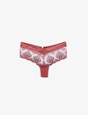 Champs Elysées floral-embroidered mid-rise stretch-woven briefs by CHANTELLE