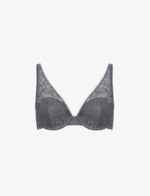 Day to Night lace-embroidered stretch-woven plunge bra by CHANTELLE