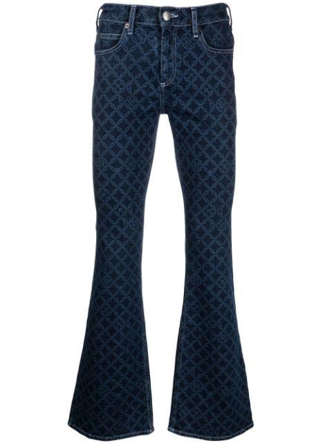Etchen-print bootcut jeans by CHARLES JEFFREY LOVERBOY