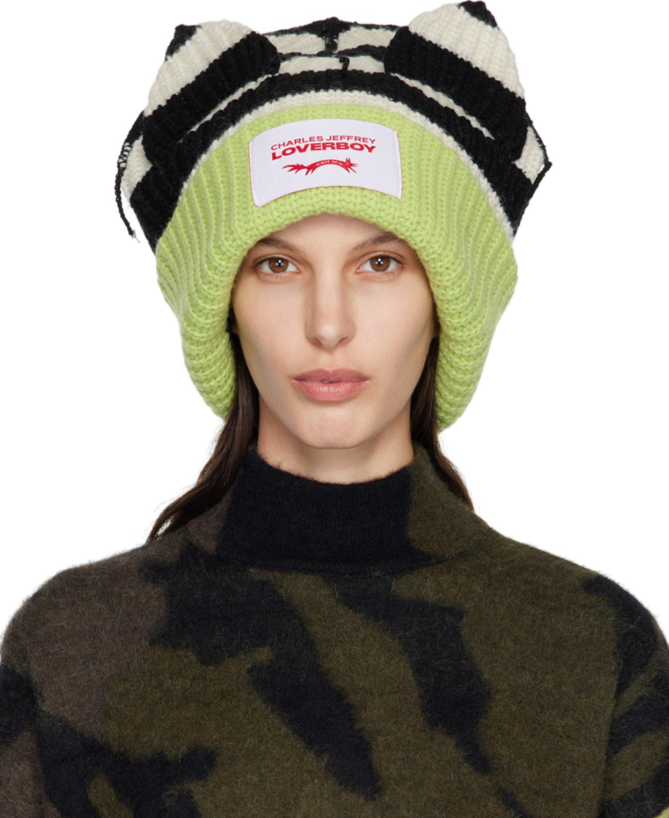SSENSE Exclusive Black Supersized Chunky Ears Beanie by CHARLES JEFFREY LOVERBOY