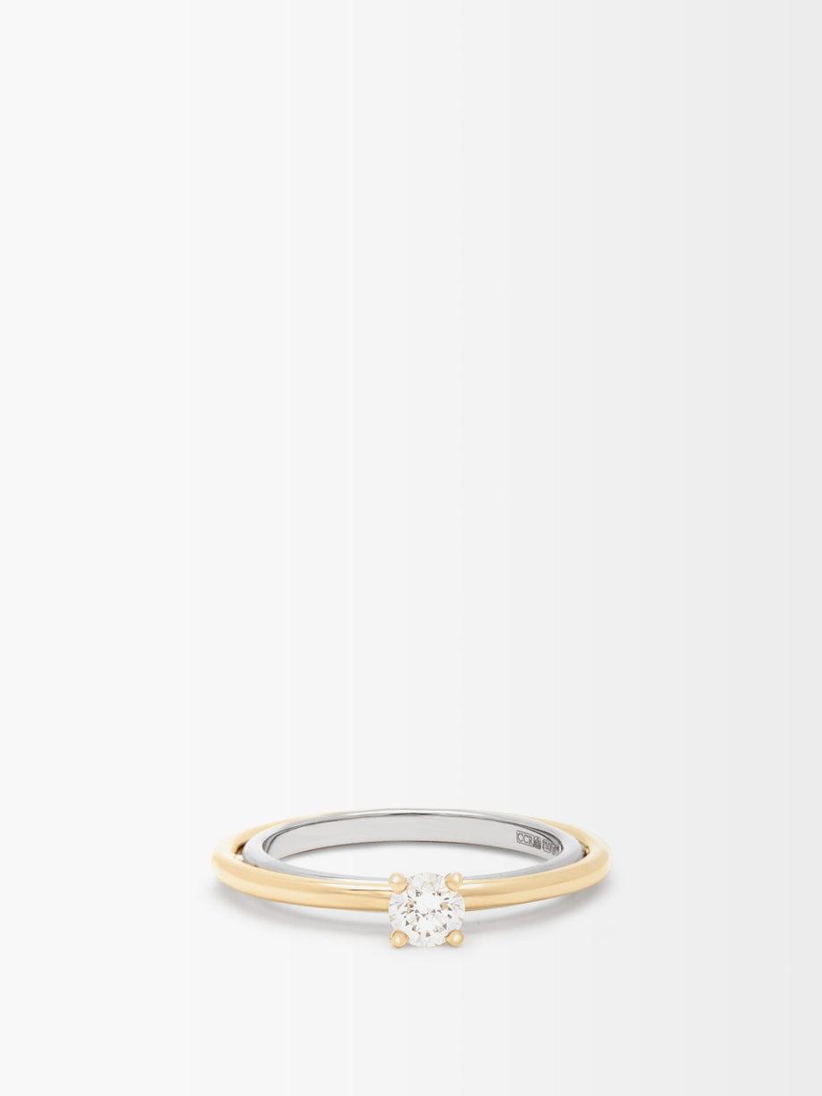 Elipse Solitaire diamond & 18kt gold ring by CHARLOTTE CHESNAIS FINE JEWELLERY