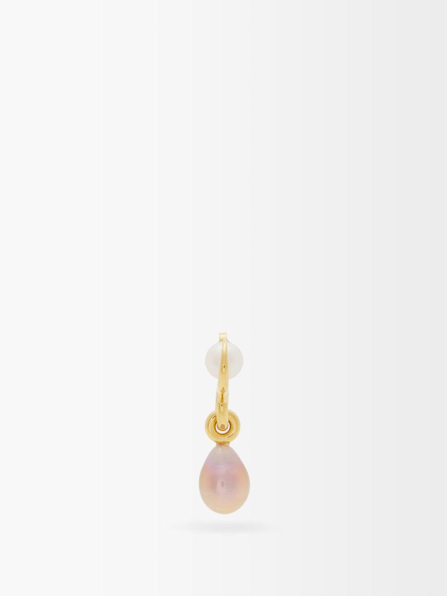 Swing pearl & 18kt gold-vermeil single earring by CHARLOTTE CHESNAIS FINE JEWELLERY