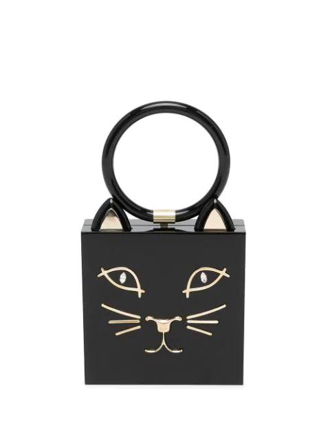 cat-print clutch bag by CHARLOTTE OLYMPIA