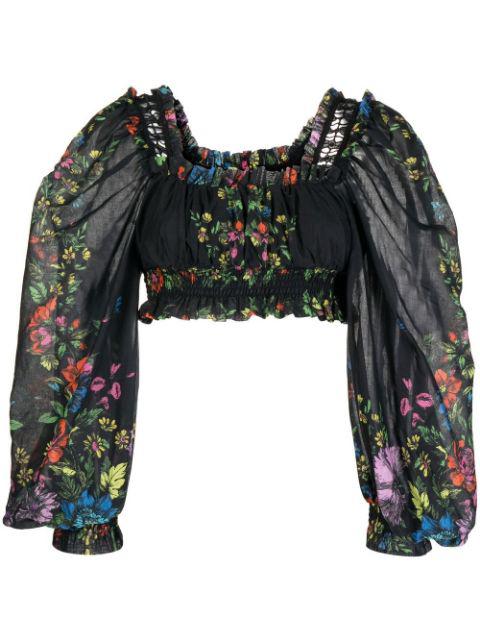 Hince cropped floral-print blouse by CHARO RUIZ IBIZA