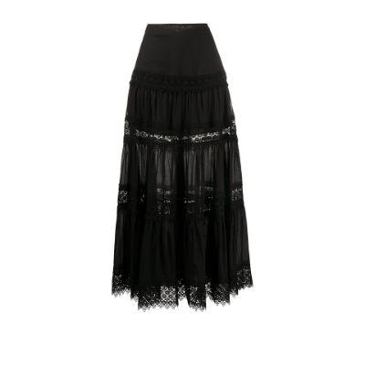 black Ruth tiered maxi skirt by CHARO RUIZ IBIZA