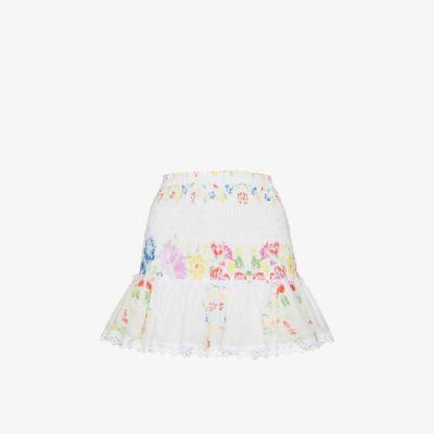 white Yane floral print mini skirt by CHARO RUIZ IBIZA