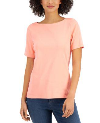 Cotton Boat-Neck Top by CHARTER CLUB