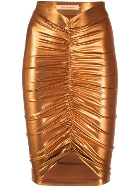 metallic-effect ruchged fitted skirt by CHATEAU LAFLEUR-GAZIN
