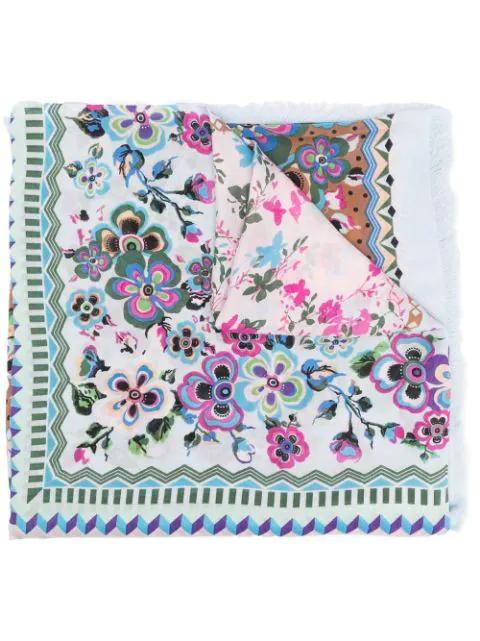 patchwork style floral print scarf by CHATEAU LAFON-ROCHET