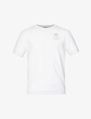 Brand-print dropped-shoulder organic cotton-jersey T-shirt by CHE
