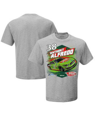 Men's Checkered Flag Gray Anthony Alfredo 1-Spot Speedy Cash T-shirt by CHECKERED FLAG SPORTS