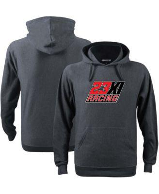 Men's Heather Charcoal 23XI Racing Graphic 1-Spot Pullover Hoodie by CHECKERED FLAG SPORTS
