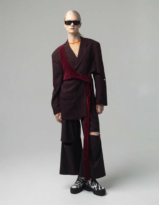 Trousers with Front Cuts by CHERESHNIVSKA