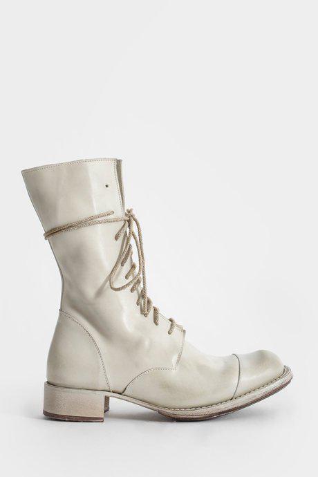 Dirty White Tall Square Factory Boots by CHEREVICHKIOTVICHKI
