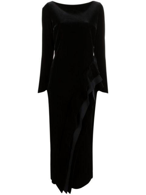 draped-detail velvet maxi dress by CHIARA BONI LA PETITE ROBE