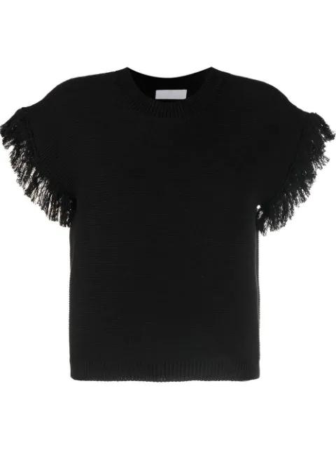 fringe-detail knitted top by CHICCA LUALDI