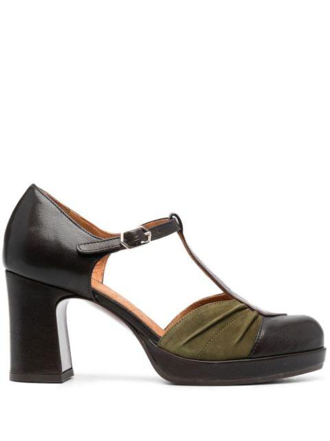 80mm leather suede-trim pumps by CHIE MIHARA