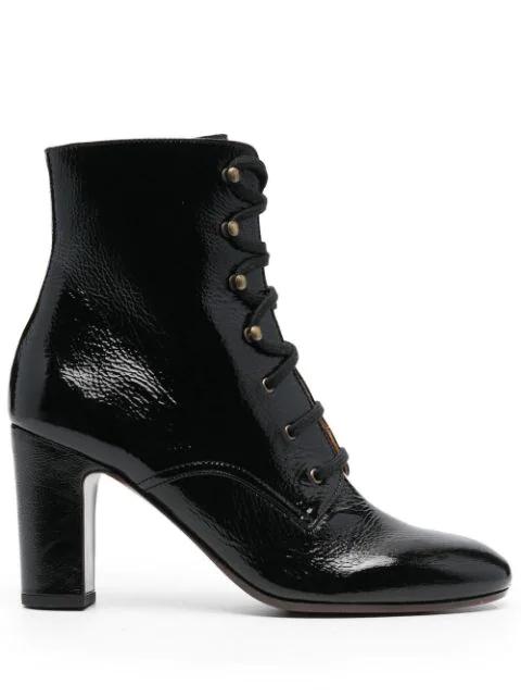 Watala lace-up patent boots by CHIE MIHARA
