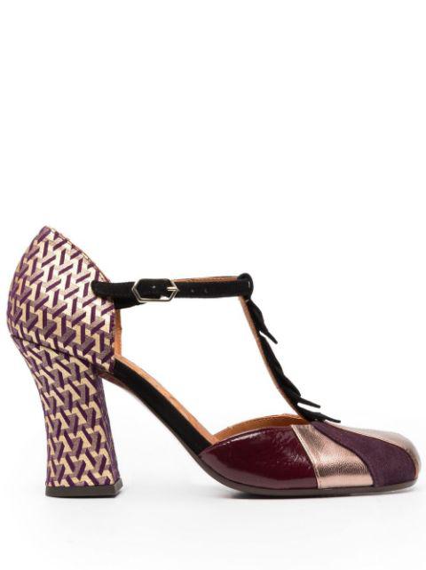 panelled T-bar leather pumps by CHIE MIHARA