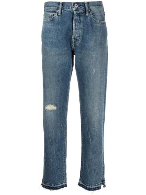 distressed-effect tapered-leg jeans by CHIMALA