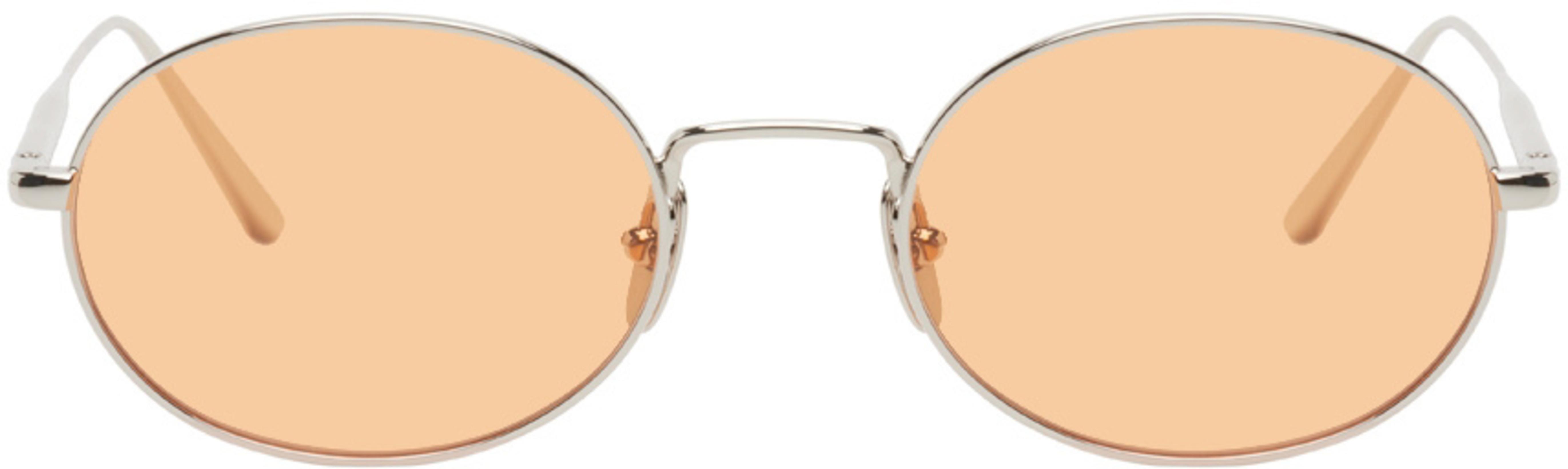 Silver & Orange Oval Sunglasses by CHIMI