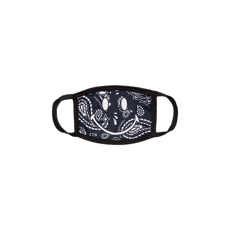 Chinatown Market Smiley Paisley Face Mask 'Black' by CHINATOWN MARKET