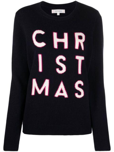 Christmas-print knit jumper by CHINTI&PARKER