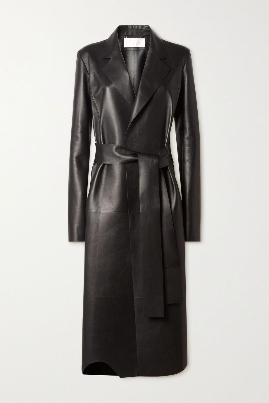 Belted leather Coat by CHLOE
