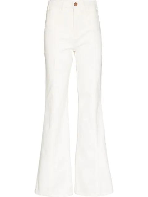 broderie-anglaise flared jeans by CHLOE