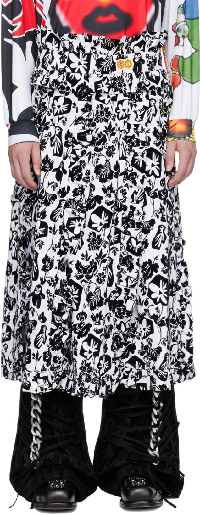 Black & White Wallpaper Midi Skirt by CHOPOVA LOWENA