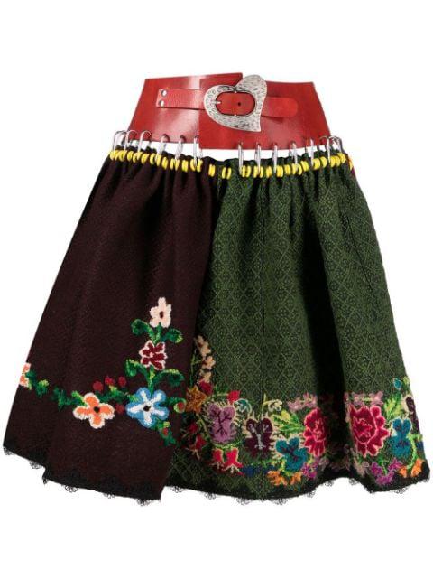 embroidered-design A-line skirt by CHOPOVA LOWENA