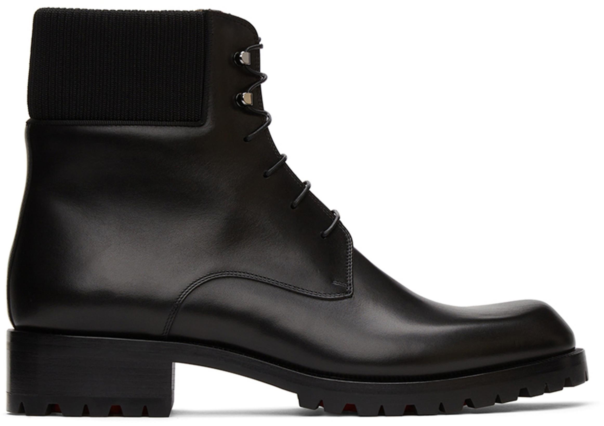 Black Leather Trapman Boots by 