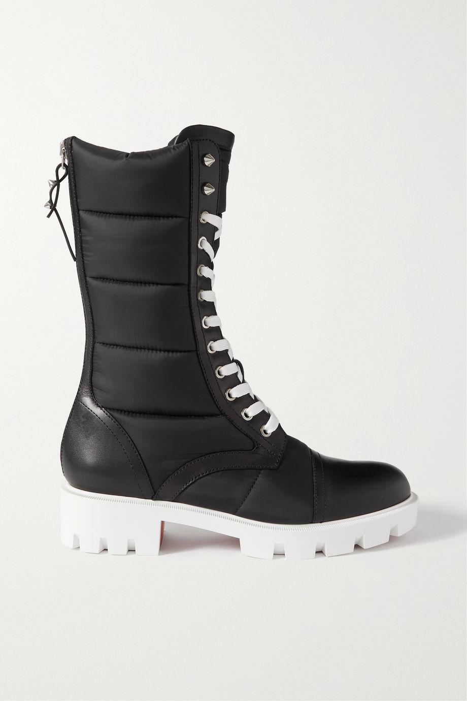 Pavleta leather-trimmed quilted shell boots by CHRISTIAN LOUBOUTIN