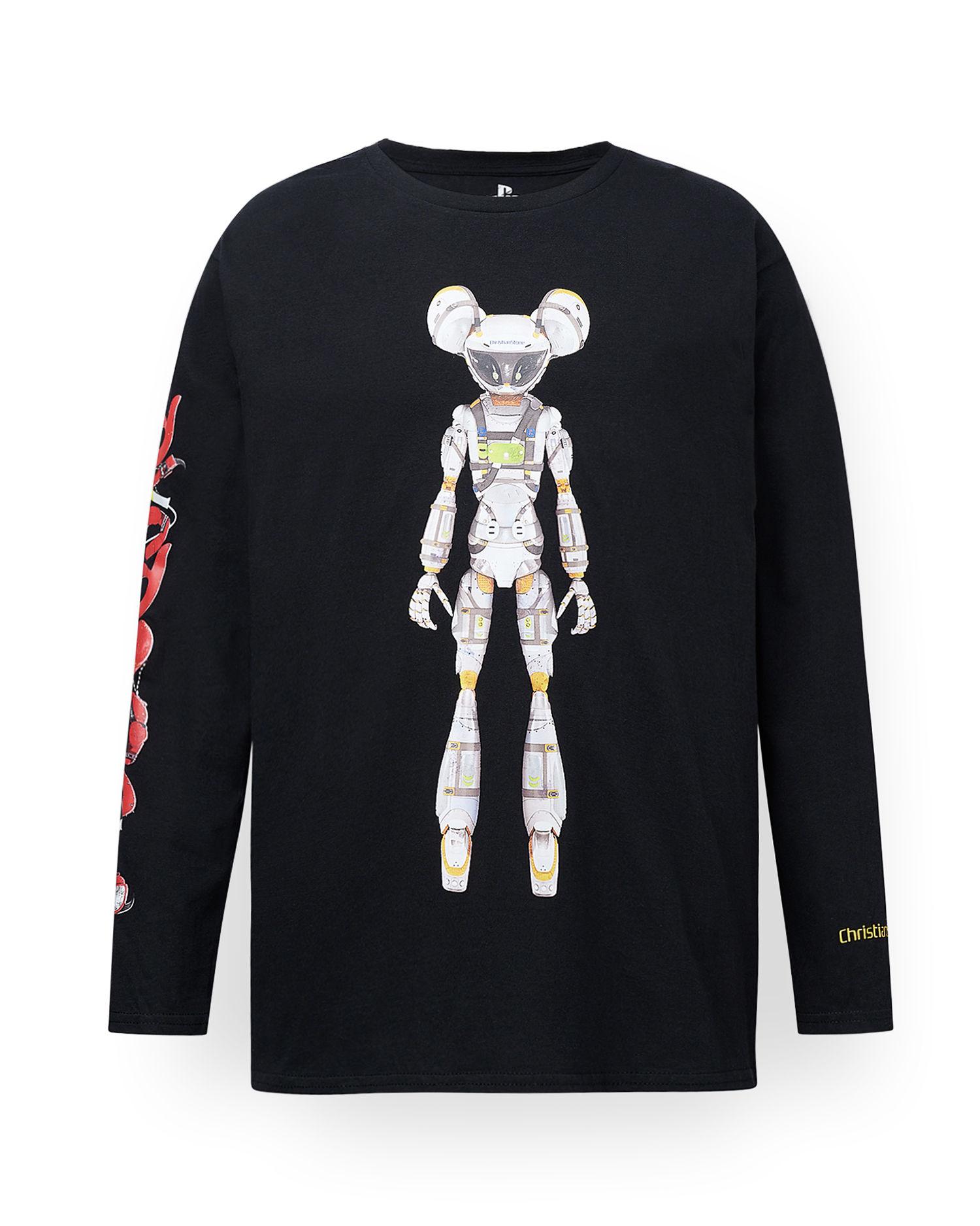 Mecha-mouse graphic tee by CHRISTIAN STONE