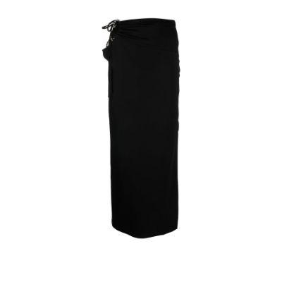 Black Bertoia Chrome Cut-Out Midi Skirt by CHRISTOPHER ESBER