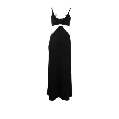 Black Crystal Torso Bra maxi dress by CHRISTOPHER ESBER