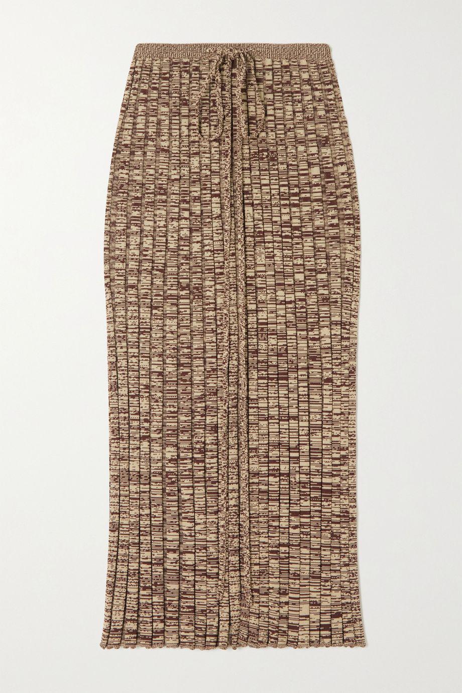 Mélange ribbed-knit midi skirt by CHRISTOPHER ESBER