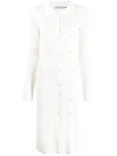 double-button knit dress by CHRISTOPHER 