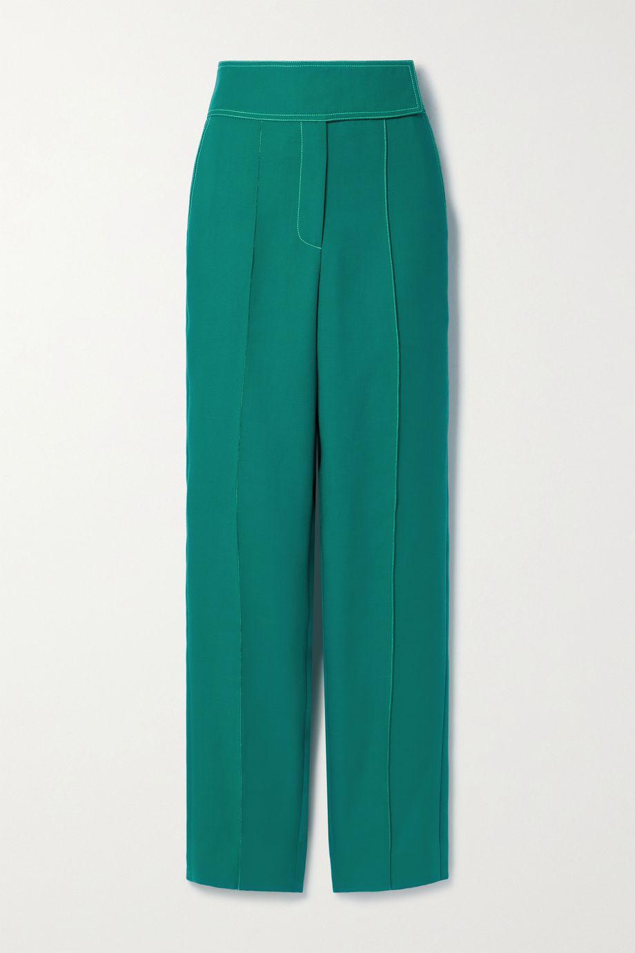Pleated crepe straight-leg pants by CHRISTOPHER JOHN ROGERS