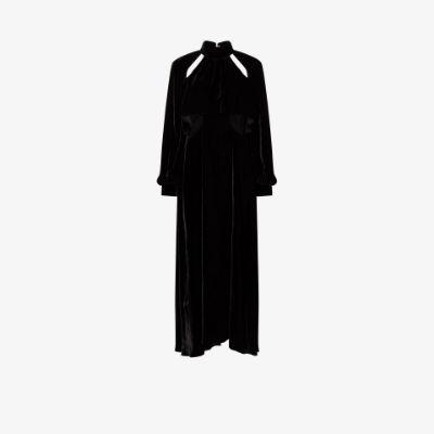 black cutout velvet gown by CHRISTOPHER KANE